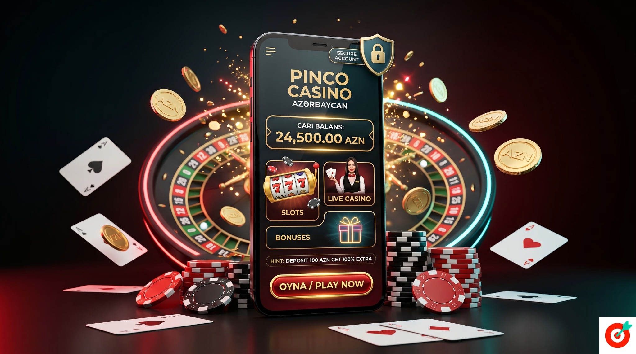Pinco Casino Azərbaycan real pul ana vizualı